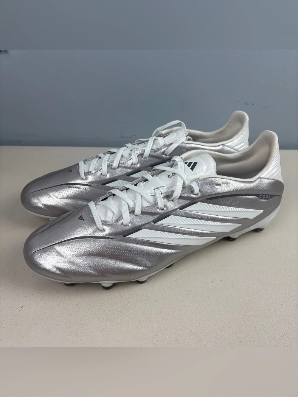 Adidas Copa Pure IV Pro Firm Ground FG Soccer Cleats Silver JQ0423 Men Size 10.5